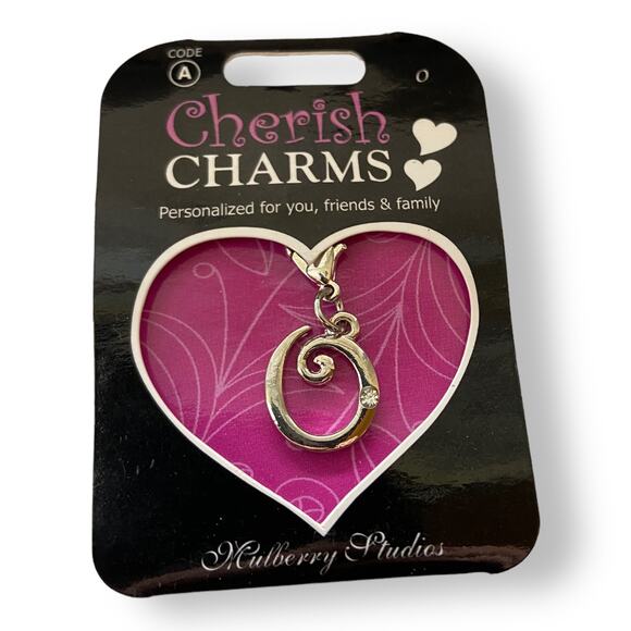 Cherish Charms O Monogram Initial Bracelet Charm NEW NWT Silvertone Silver Tone - Picture 1 of 3